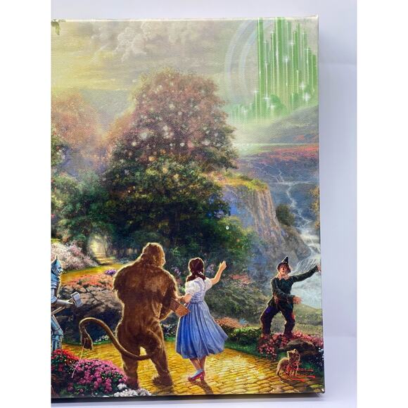 Thomas Kinkade Studios Follow Yellow Brick Road 14 x 14 Canvas Wrap Wizard Of Oz - Picture 5 of 7